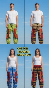 Pantalones Aladdin de Moda, Color Sólido, 100% Algodón, Transpirables, Ecológicos, Holgados, Vintage, Cintura Alta Elástica, Estilo Boho, para Festivales - Product Image 6