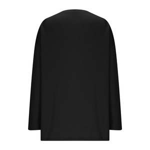 Camiseta Blusa de Poliéster para Mujer, Tallas Grandes, Casual, Tie Dye, Sólida, Manga Larga, Cuello Redondo, Antiarrugas, con Logotipo Bordado en 3D, Ajuste Holgado - Product Image 4