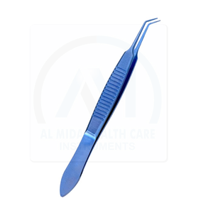 Pinces à ligature angulaires bleues en acier inoxydable, instrument chirurgical certifié CE, outil de micro-suture ophtalmique de classe I, manuel - Product Image 1