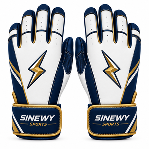 Gants de frappe SINEWY en cuir PU bleu, respirants, écologiques, séchage rapide, fermeture auto-agrippante, unisexe, pour entraînement adulte - Product Image 3