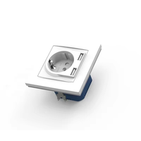Prise de courant murale de style moderne de 15W avec 1 USB et 2 prises électriques allemandes de type C IP44 16A à courant nominal unique