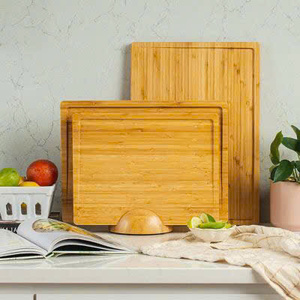 Planches à découper en bambou réversibles personnalisées avec poignée, pour servir, cuisine, rectangulaires, pour pizza, fromage, légumes - Product Image 1