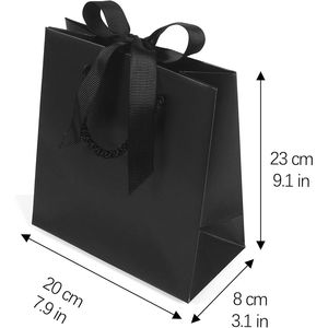 Confezione da 10 Sacchetti Regalo in Carta Antigraffio con Manici a Nastro, Formato Piccolo 7.9x3.1x9.1 Pollici per Compleanni e Regali - Product Image 3