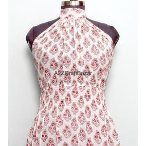 Hot Sale Tropical Floral 100% Cotton Maxi <b>Dress</b> for Women <b>Boho</b> Halter Neck Formal Party Autumn <b>Summer</b> Beachwear Resort Holiday - Product Image 3