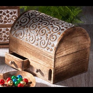 Caja de Joyería de Cinabrio Tallada a Mano al por Mayor |   Artesano de Moradabad, India - Product Image 4
