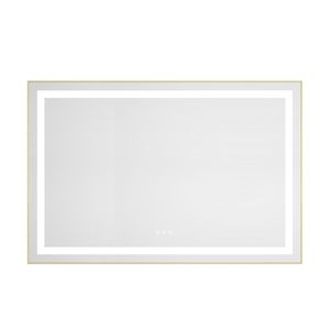 Specchio da Bagno a LED da Parete 48 x 32 Pollici con Cornice in Alluminio, Retroilluminazione e Illuminazione Frontale, Antiappannamento, Memoria 3, Specchio per Trucco - Product Image 3