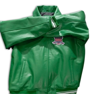 Chaqueta Bomber de Cuero Negra Premium "American Flight Icon" |   Avirex USA Varsity Heritage Series de Alta Gama para Uso Urbano de Alto Volumen - Product Image 4