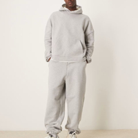 Ensemble de survêtement en coton de haute qualité personnalisé pour homme, comprenant un sweat à capuche oversize et un pantalon de jogging, ensemble 2 pièces délavé pour homme