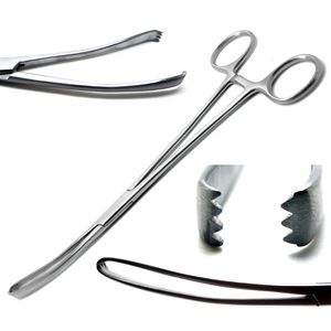 Pinces chirurgicales Teale Vulsellum en acier inoxydable pour usage vétérinaire, pinces utérines de préhension, instruments gynécologiques vétérinaires à verrouillage - Product Image 1