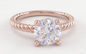 Anillo de compromiso con diamante de corte redondo para mujer, diamantes cultivados en laboratorio - Product Image 3