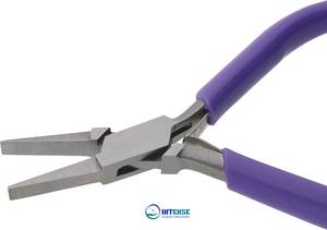 คีมปากแบนสแตนเลส 114 นิ้ว ด้ามจับไวนิลสีม่วง สปริงคู่ สำหรับทำเครื่องประดับ สร้อยข้อมือ - Product Image 6