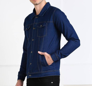 Fabricante de Ropa al por Mayor, Chaquetas Vaqueras para Hombre, Chaquetas Vaqueras de Color Sólido Básico Personalizadas - Product Image 4