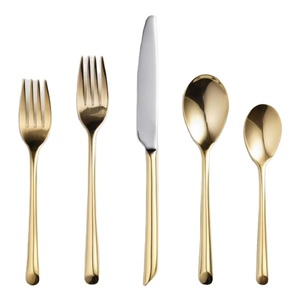 Juego de cubiertos de acero inoxidable Dorado de la mejor calidad, cuchara de cena Premium y cuchillo, Material de Metal para bodas y Decoración de mesa de té - Product Image 2