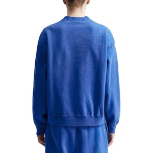 Sudadera de algodón polar grueso con logo personalizado, estilo urbano, venta al por mayor, cuello redondo oversize, en blanco, negro y camel - Product Image 3