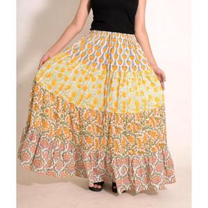 Cotton <b>Patchwork</b> Long Maxi <b>Skirt</b> Handmade Festival <b>Skirt</b> for Women Indian Clothing - Product Image 1