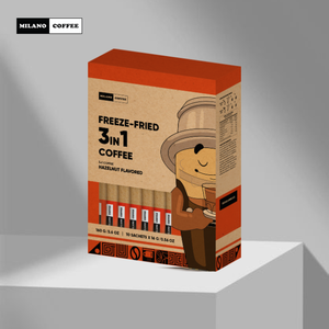 Café Milano Liofilizado 3 en 1, Café Instantáneo con Sabor a Avellana, 10 Sobres de 16g Cada Uno, Cafeinado, Sabor Amargo a Nuez, Full City+ - Product Image 3