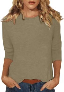 Camiseta de Manga Larga Casual para Mujer, Corte Clásico, Uso Regular, Tres Cuartos, Gran Venta de Invierno - Product Image 2