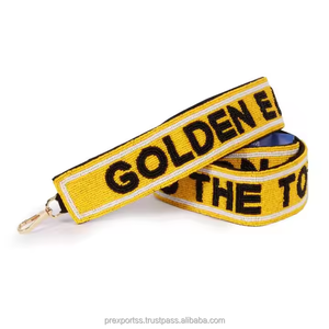 Golden Star Pattern Vintage Handmade <b>Adjustable</b> Cotton Beaded Bag <b>Strap</b> Shoulder Belt Decorative Crossbody Bag Hanger Fashion - Product Image 4