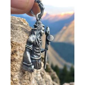 Collar con Colgante Clásico Hindú de Shiv Ji, Unisex, para Fiesta, Plata Pura 92.5, Meera Jaipur - Product Image 4