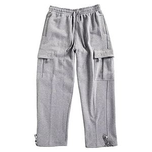 Nouveau pantalon de survêtement cargo pour homme, coupe décontractée à jambes larges, multi-poches, en molleton bouclette épais, idéal pour la gym - Vente chaude - Product Image 6