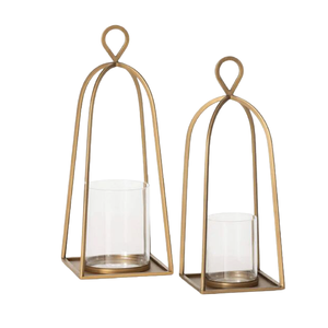 Farol de Vela de Metal Dorado y Vidrio Estilo Europeo para Decoración de Bodas y Hogar al Mejor Precio - Product Image 1