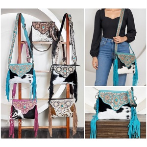 New Personalized Handmade Hand Tooled Cowhide Leather Messenger Shoulder Bag Western Genuine Leather Handbags Crossbody Purses - Product Image 1