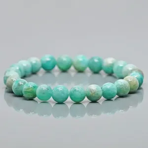 Natural Amazonite Smooth Round AA Grade Gemstone Beads <b>Stretch</b> <b>Bracelet</b> Healing Jewelry Wholesale Bulk - Product Image 3