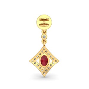 925 sterling <b>silver</b> Gold-Plated Red Cubic Zirconia Geometric <b>Drop</b> <b>Earrings</b> for Women – Elegant Bridal Party Jewelry Handmade - Product Image 4