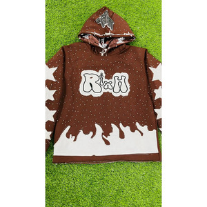 Sudadera con Capucha de Alta Calidad para Hombre, con Pedrería, Lisa, Transpirable, de Secado Rápido, 100% Algodón - Product Image 4