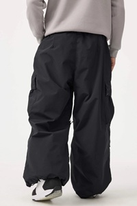 Men's Black Wide Leg Cargo Pants 10,000mm <b>Waterproof</b> Ski <b>Trousers</b> Plus Size Side Pockets Winter Snow Sports Snowboarding - Product Image 3