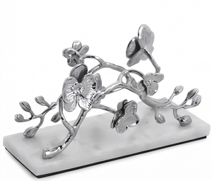 Silver <b>Metal</b> Flower Design Free Standing Tissue Holder Decorative Napkin Stand For Tabletop Use And Kitchenware Use - Product Image 1