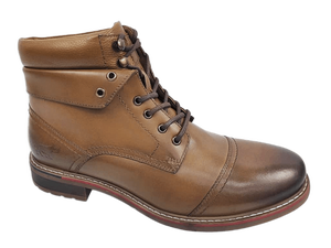 Botas Chukka de Cuero Genuino Marrón, Altura al Tobillo, Punta Redonda, Cierre con Cordones, Suela de Goma, Entresuela de EVA, Forro de Algodón Transpirable - Product Image 1