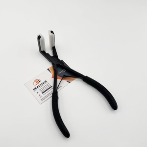 Pince à presser professionnelle pour extensions de cheveux, en acier inoxydable noir mat, personnalisable avec le nom de la marque, outils pour extensions de cheveux - Product Image 1