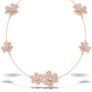 Collar de Diamantes de Corte Redondo con Diseño Moderno, Collar de Diamantes Creados en Laboratorio con Certificado IGI para Mujer - Product Image 6