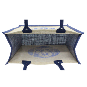 Sac fourre-tout en jute imprimé avec logo personnalisé, sac de courses réutilisable avec poignée en corde rembourrée, sac promotionnel en toile unie - Product Image 6