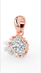 Collar con Colgante de Diamante Simulado en Forma de Copo de Nieve, Corte Redondo, Plata de Ley 925, Elegante, con Engaste de Corazones, Ideal para Regalo - Product Image 4