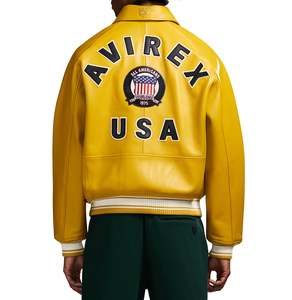 OEM Manufacturer Embroidery Streetwear Genuine Cowhide Leather <b>Jacket</b> Custom <b>Mens</b> Winter Leather Varsity <b>Jacket</b> - Product Image 4