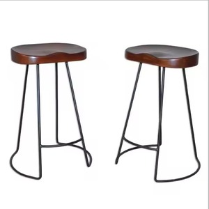 Popular Export Edition Natural Brown Wood Frame Saddle Seat Use The <b>Bar</b> Stool And <b>Chair</b> For Home <b>Breakfast</b> <b>Bar</b> Use <b>Chair</b> - Product Image 4