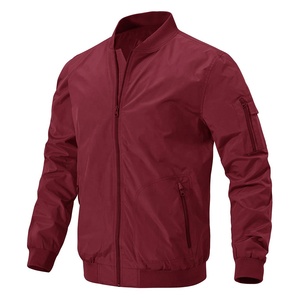 OEM Service Logo Windproof Windproof Coat Autumn Long Sleeve Casual Jacket Stand Collar Solid Breathable Bomber Jacket - Product Image 1