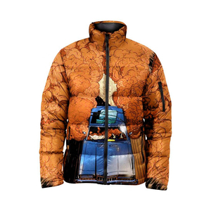 High Quality Custom <b>Men</b>’s <b>Plus</b> <b>Size</b> Hooded Winter Puffer <b>Jacket</b> Waterproof Polyester Zip-Up Outerwear - Product Image 1