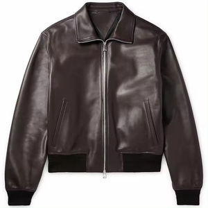 Veste de moto d'hiver pour homme, coupe slim, col montant, en toile décontractée - Product Image 1