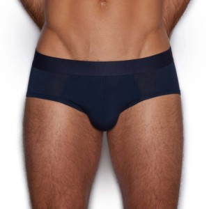 Calzoncillos bóxer de algodón 100% para hombre, de corte medio, color azul marino, ecológicos, transpirables, de secado rápido, sin costuras y de punto. - Product Image 3