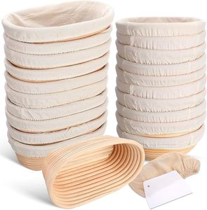 Handwoven Rattan Banneton <b>Basket</b> with Liner New Round Sourdough Proofing <b>Basket</b> for <b>Bread</b> Dough Fermentation - Product Image 3