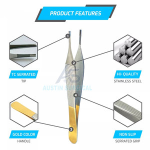 Pinzas de Disección de Acero Inoxidable Duraderas con Diseño de Agarre Preciso para Uso Quirúrgico, de Laboratorio y Clínico - Reutilizables y Ligeras - Product Image 3