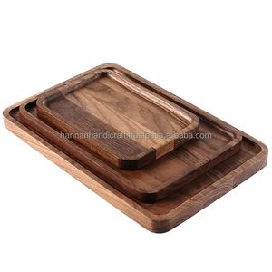 Plateau de service ovale en bois de hêtre de style vintage - Durable et écologique, taille personnalisable pour la maison, les restaurants, les cadeaux - Product Image 4