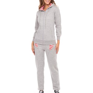 Conjunto Deportivo con Capucha para Mujer, Bloques de Color, Manga Larga, Casual, Transpirable, Corte Regular, Material de Poliéster y Algodón - Product Image 6