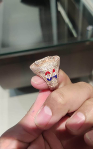 Moissanite Initial <b>Ring</b> Iced Out Luxury Hip Hop Statement Jewelry Custom <b>Mens</b> Fashion <b>Ring</b> - Product Image 4