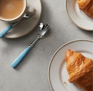 Ensemble de couverts élégants en acier inoxydable avec manche bleu, finition miroir, passe au lave-vaisselle, pour mariage ou usage domestique - Product Image 4