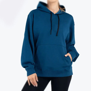 OEM Venta Caliente Lounge Wear Oversize Sudadera con capucha Casual Algodón Fleece Entrenamiento Sudadera Peso Pesado Imprimir Liso Sudaderas con capucha para las mujeres - Product Image 1