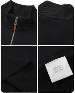 Sweat-shirt à capuche zippé 1/4 pour homme, 100% coton, décontracté, automne-hiver, avec poche, séchage rapide, respirant, confortable - Product Image 2